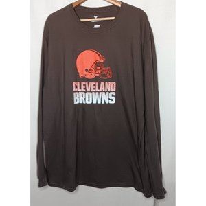 Cleveland Browns Fanitics Mens XL Shirt Long Sleeve Brown NFL Football Helmet
